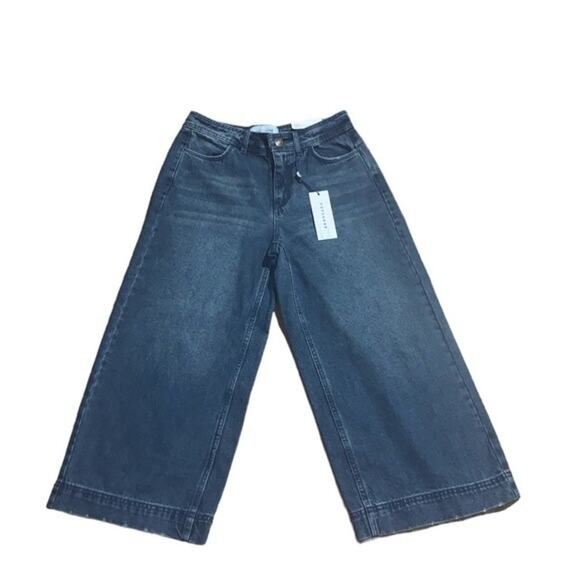 NWT Popsugar Jeans High Rise Cropped Wide Leg Denim Size 4 - Picture 1 of 3